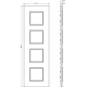 Ramka ozdobna 8M (2+2+2+2) 71mm black sapphire VIMAR EIKON EVO