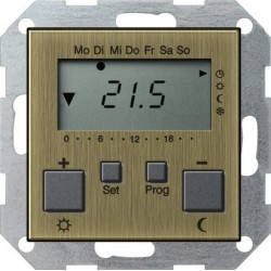 Regulator temperatury pokojowy 230V z zegarem brąz System 55 GIRA
