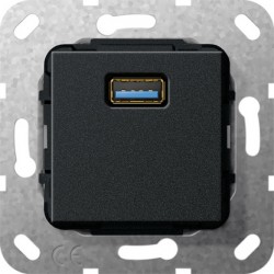 USB 3.0 A GIRA - Przejściówka czarna matowa