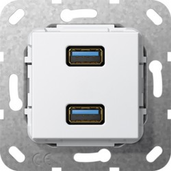 USB 3.0 A podwójne GIRA - Przejściówka biała