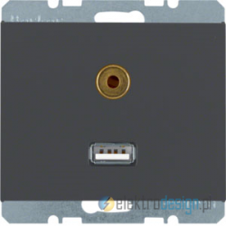 Gniazdo USB / 3.5 mm Audio . antracyt. mat. K.1 Berker