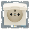 Gniazdo z klapką z uziemieniem kremowy Berker B.Kwadrat