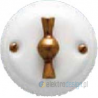 Porcelanowy włącznik  obrotowo-pulsacyjny klasyczny, brąz, GiGambarelli