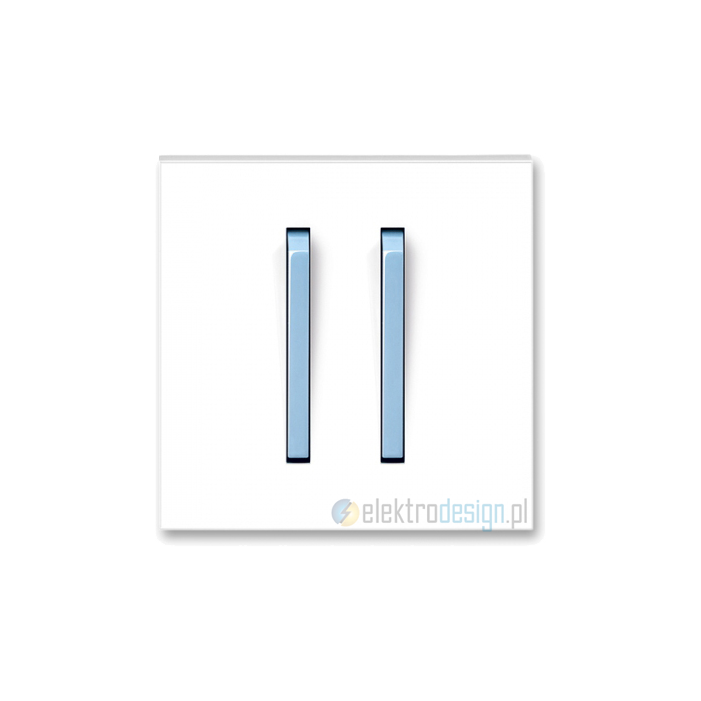 ABB NEO Włącznik podwójny świecznikowy biały/lodowo niebieski