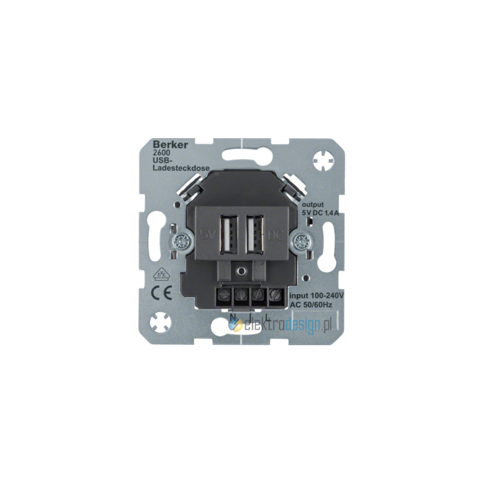 Ładowarka usb czarny połysk Berker R.1R3 Berker R.classic Ładowarka USB czarny połysk