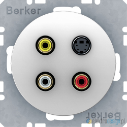 Gniazdo audio chinch / S-Video biały połysk Berker R.1/R3