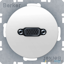 Gniazdo VGA biały połysk Berker R.1/R3