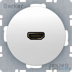 Gniazdo HDMI z przyłączem 90° biały połysk Berker R.1/R3