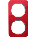 Ramka 2-krotna akryl przeźroczysty czerwony/biały Berker R.1/R3