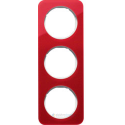 Ramka 3-krotna akryl przeźroczysty czerwony/biały Berker R.1/R3