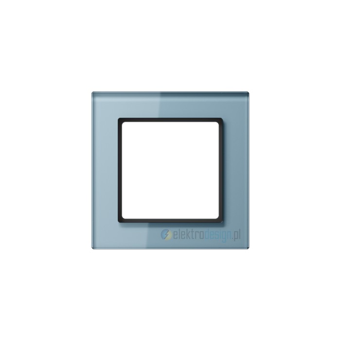 Ramka 1-krotna, błękitne szkło, JUNG A-creation