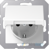 Gniazdo z uziemieniem i klapką IP44 SCHUKO białe Jung A Creation