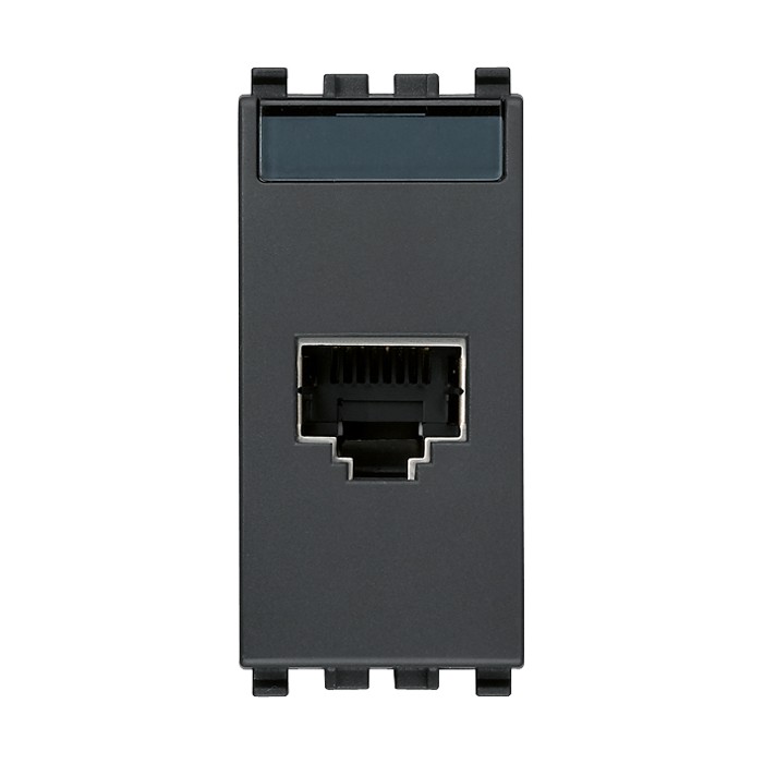 Gniazdo komputerowe, RJ45, kat.5e, Netsafe FTP110, 1M, antracyt, Vimar EIKON