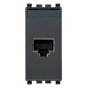 Gniazdo komputerowe, RJ45, kat.5e, Netsafe FTP110, 1M, antracyt, Vimar EIKON