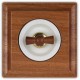 Fontini Venezia włącznik dźwigniowy w drewnianej kwadratowej ramce