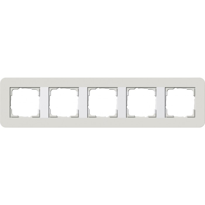 Ramka pięciokrotna jasnoszary/biały Gira E3 Soft Touch