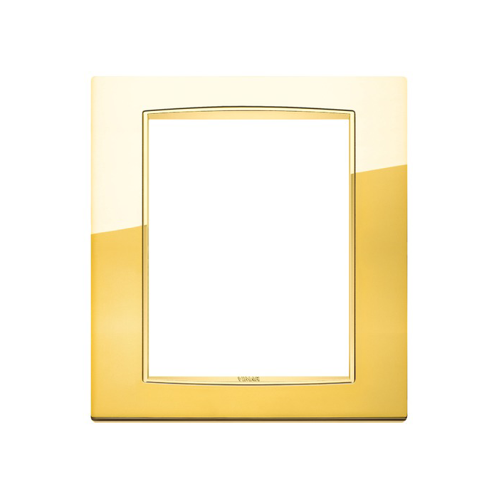 Ramka ozdobna, metal rafinowany, 8M, Polerowane złoto, Vimar EIKON Chrome Classic