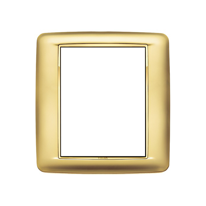 Ramka ozdobna, metal rafinowany, Satynowe złoto, 8M, Vimar EIKON Chrome Round