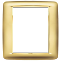 Ramka ozdobna, metal rafinowany, Satynowe złoto, 8M, Vimar EIKON Chrome Round