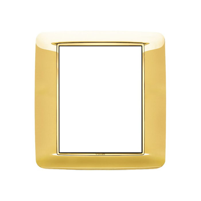 Ramka ozdobna, metal rafinowany, Polerowane złoto, 8M, Vimar EIKON Chrome Round