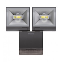 2 Reflektory LED z czujnikiem ruchu, czarny, theLeda S20, Theben