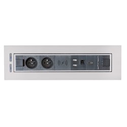 Mediaport obrotowy 2x 230V+ 2x RJ45+ USB + VGA + HDMI + 2xAudio + 2xUSB ładowarka, VAULT