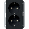 Gniazdo podwójne Schuko czarny mat Gira System 55