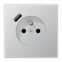 Gniazdo z uziemieniem aluminium z ładowarką USB-A Jung LS Aluminium