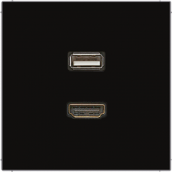Gniazdo HDMI i USB 2.0 czarny Jung LS 990