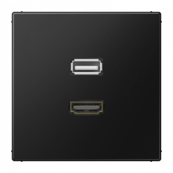 Gniazdo HDMI i USB 2.0 czarny mat Jung LS 990