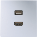 Gniazdo HDMI i USB 2.0 aluminium Jung LS Aluminium