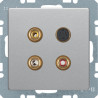 Gniazdo audio chinch / S-Video aluminium, aksamit Berker Q.1/Q.3