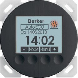 Regulator temperatury ze sterowaniem czasowym czarny połysk Berker R.1/R3