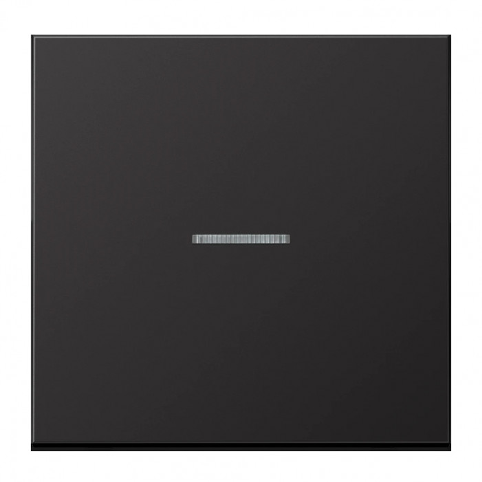JUNG HOME BT AL 17101 D - przycisk 1-krotny, with lens, Aluminium lakierowane, Seria LS, dark