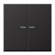 JUNG HOME BT AL 17102 D - przycisk 2-krotny, with lens, Aluminium lakierowane, Seria LS, dark