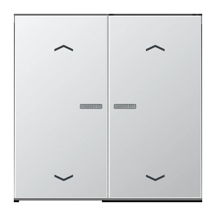 JUNG HOME BT AL 17102 P - przycisk 2-krotny, ze strzałkami, with lens, Seria LS, aluminiowy
