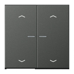 JUNG HOME BT AL 17102 P AN - przycisk 2-krotny, ze strzałkami, with lens, Aluminium lakierowane, Seria LS, antracyt