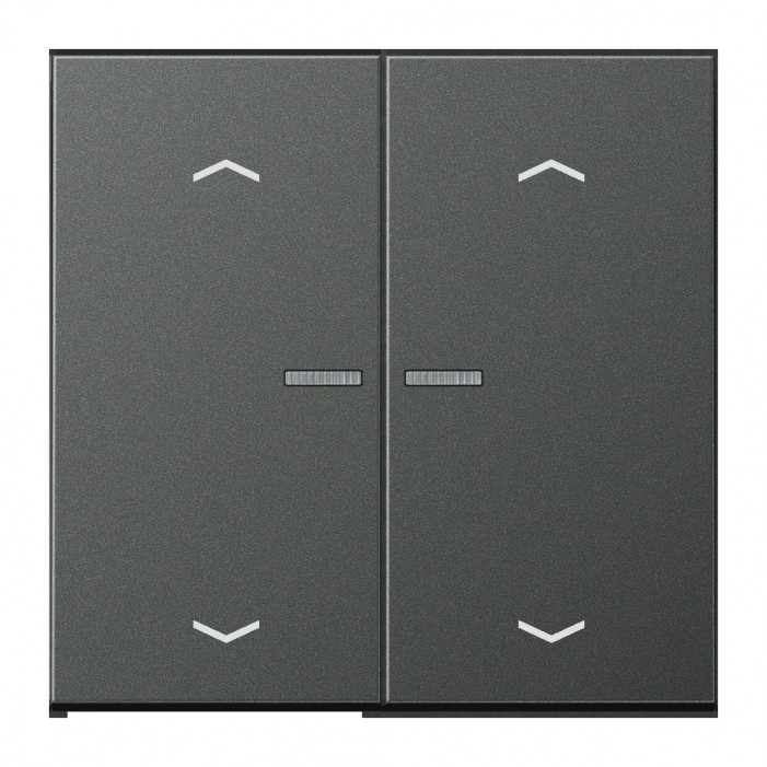 JUNG HOME BT AL 17102 P AN - przycisk 2-krotny, ze strzałkami, with lens, Aluminium lakierowane, Seria LS, antracyt