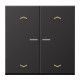 JUNG HOME BT AL 17102 P D - przycisk 2-krotny, ze strzałkami, with lens, Aluminium lakierowane, seria LS, dark