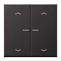 JUNG HOME BT AL 17102 P D - przycisk 2-krotny, ze strzałkami, with lens, Aluminium lakierowane, seria LS, dark