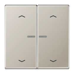 JUNG HOME BT ES 17102 P - przycisk 2-krotny, ze strzałkami, with lens, Seria LS, stal nierdzewna