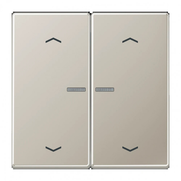 JUNG HOME BT ES 17102 P - przycisk 2-krotny, ze strzałkami, with lens, Seria LS, stal nierdzewna