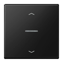 JUNG HOME BT LS 17101 P SWM - przycisk 1-krotny, ze strzałkami, with lens, Duroplasty lakierowane, Seria LS, czarny mat
