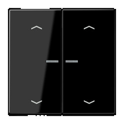 JUNG HOME BT LS 17102 P SW - przycisk 2-krotny, ze strzałkami, with lens, Duroplasty, Seria LS, czarny