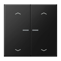 JUNG HOME BT LS 17102 P SWM - przycisk 2-krotny, ze strzałkami, with lens, Duroplasty lakierowane, Seria LS, czarny mat