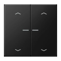 JUNG HOME BT LS 17102 P SWM - przycisk 2-krotny, ze strzałkami, with lens, Duroplasty lakierowane, Seria LS, czarny mat