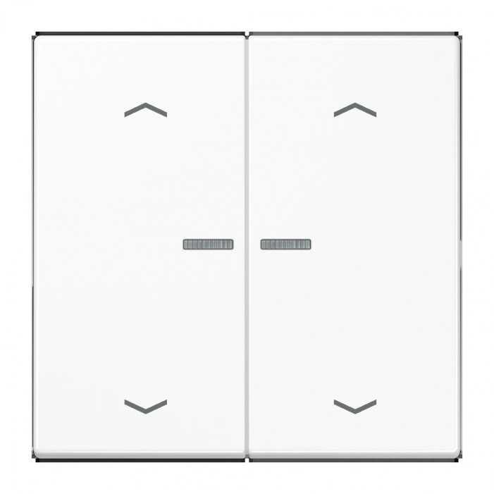 JUNG HOME BT LS 17102 P WW - przycisk 2-krotny, ze strzałkami, with lens, Duroplasty, Seria LS, biały
