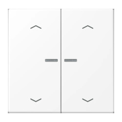 JUNG HOME BT LS 17102 P WWM - przycisk 2-krotny, ze strzałkami, with lens, Duroplasty lakierowane, Seria LS, biały mat