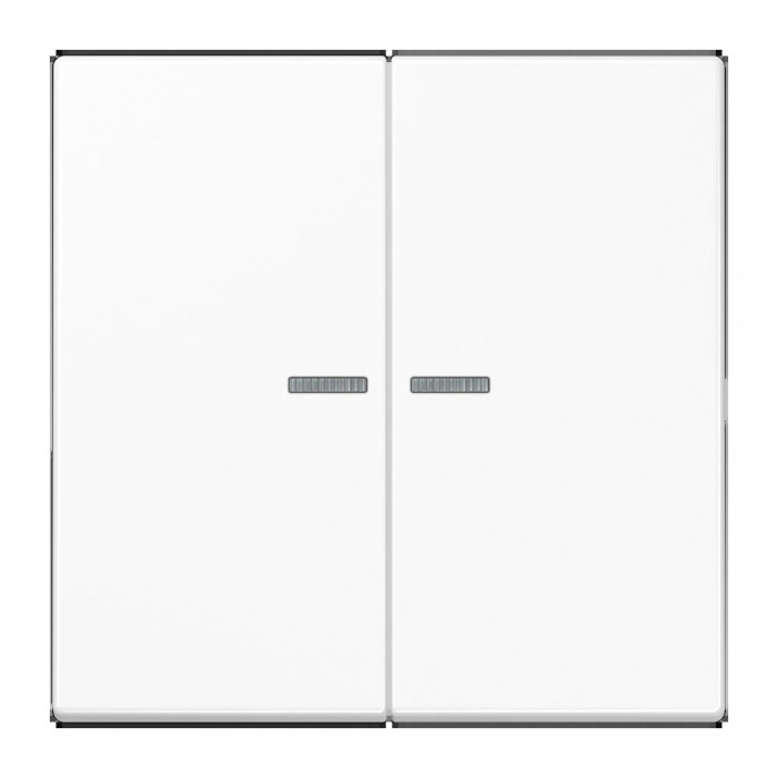 JUNG HOME BT LS 17102 WW - przycisk 2-krotny, with lens, Duroplasty, Seria LS, biały
