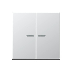 JUNG HOME BT A 17102 AL - przycisk 2-krotny, with lens, Duroplasty lakierowane, Seria A, aluminiowy